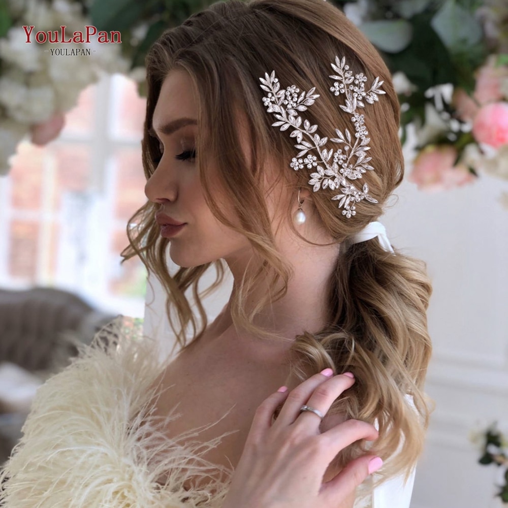 Youlapan HP271 Bruiloft Baret Bruiloft Haaraccessoires Bridal Haarspelden Luxe Zilveren Haarband Bruiloft Haar Clips Voor Vrouwen