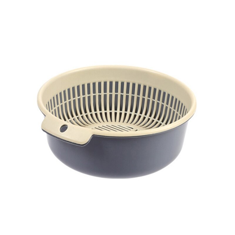 Kitchen Supplies Kitchen Double Drain Basket Fruit Vegetable Washing Strainer Collapsible Drainer kitchen Gadgets AndAccessories: C