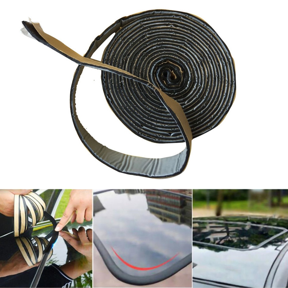 Pegamento de goma negro de butilo, sellador de Faro de coche, Retrofit, resellado, faros Hid, Escudo de luz trasera, pegamento, cinta insonorizada a prueba de polvo para coche