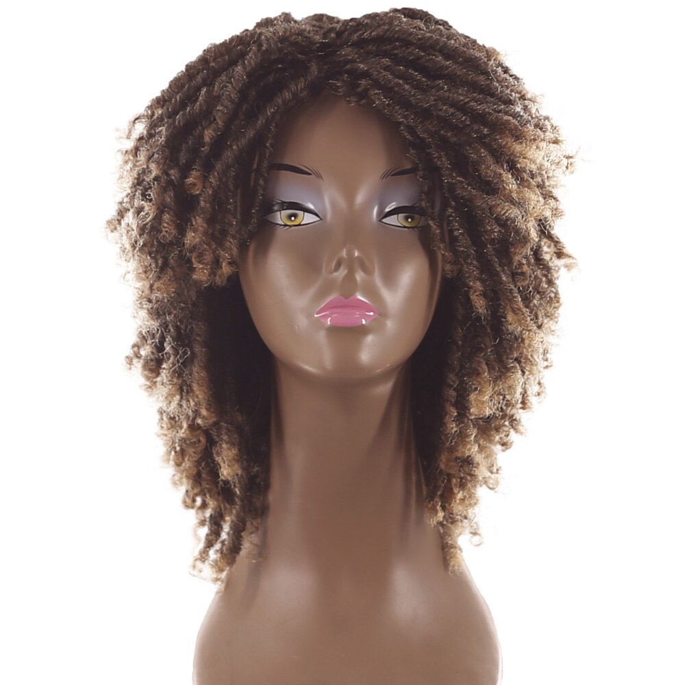 X-tresse Faux Locs kurz Bob Zöpfe Perücken Dreadlock häkeln Twist geflochten Synthetik Perücke Pro Schwarz Frauen 10Zoll Maschine gemacht Perücke: T1B/27