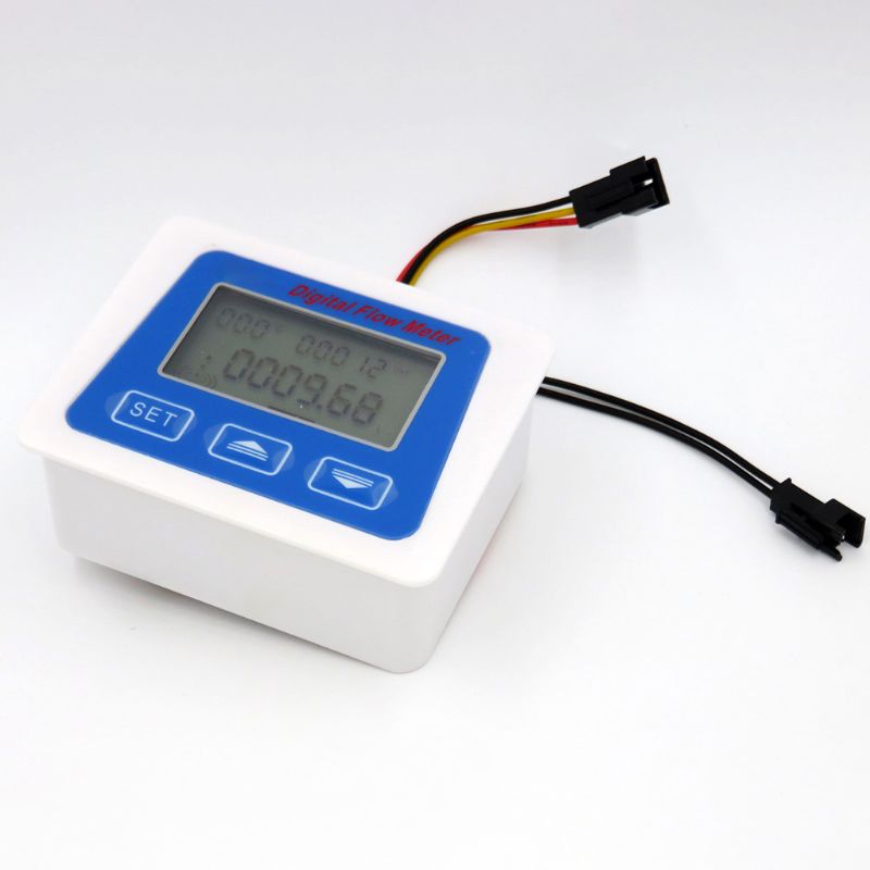 Digital lcd-skærm vandstrømssensormåler flowmåler rotameter temperatur