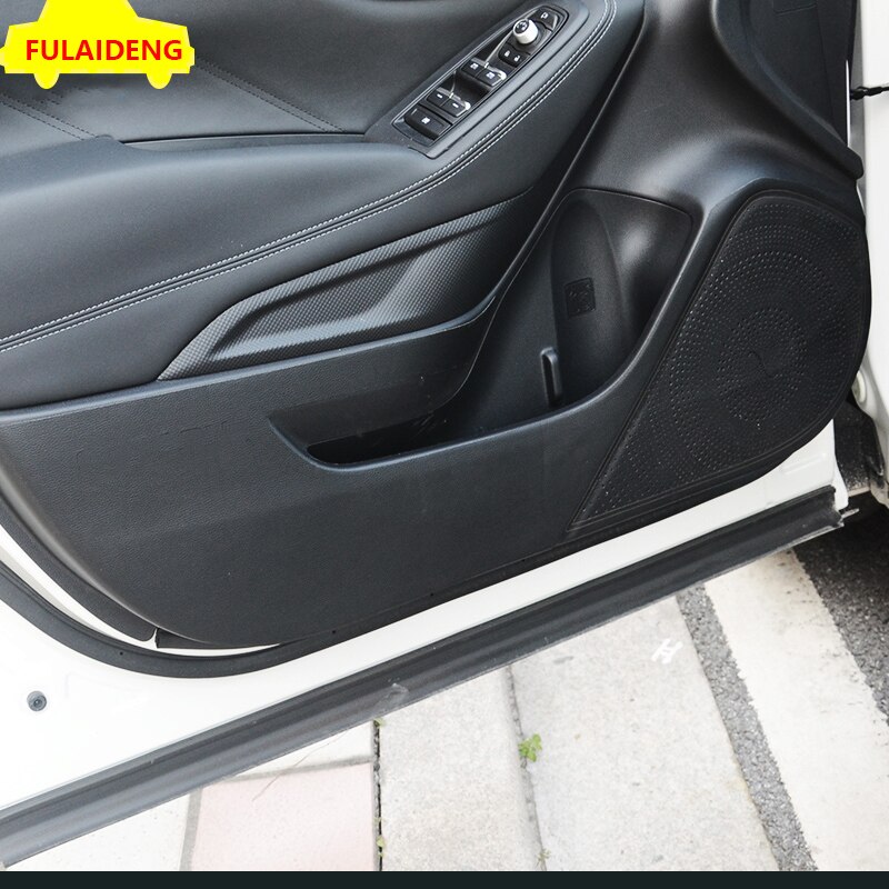 4pcs For Subaru Forester Carbon Fiber leather Door Side Anti-kick Protection Trim Car Styling Accessories