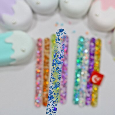 20pcs acrylic jelly color scrub cakesicle sticks parent-child DIY ice cream stick popsicle craft model tool Cupcake Toppers: 5