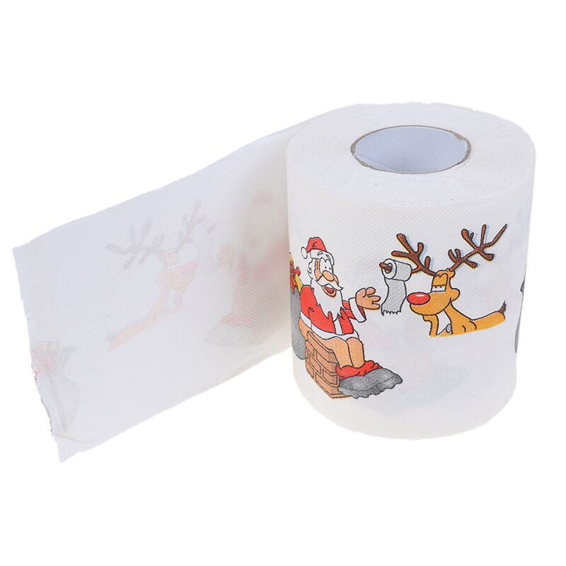 1 rouleau père noël renne imprimer noël papier toilette pour Table nouvel an décor à la maison