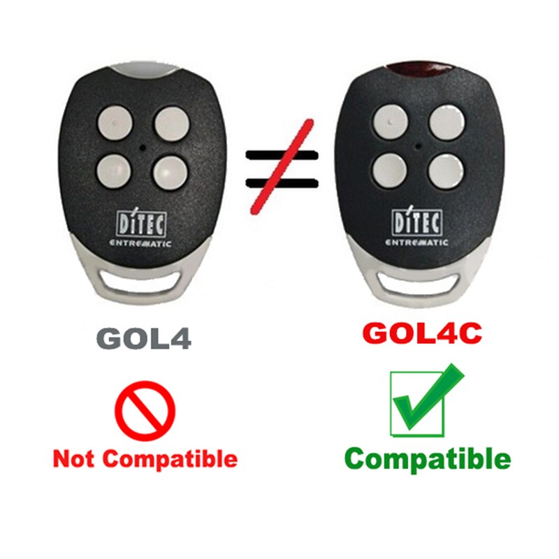 DITEC GOL4C 433.92MHz fixed code garage door remote control duplicator replacement