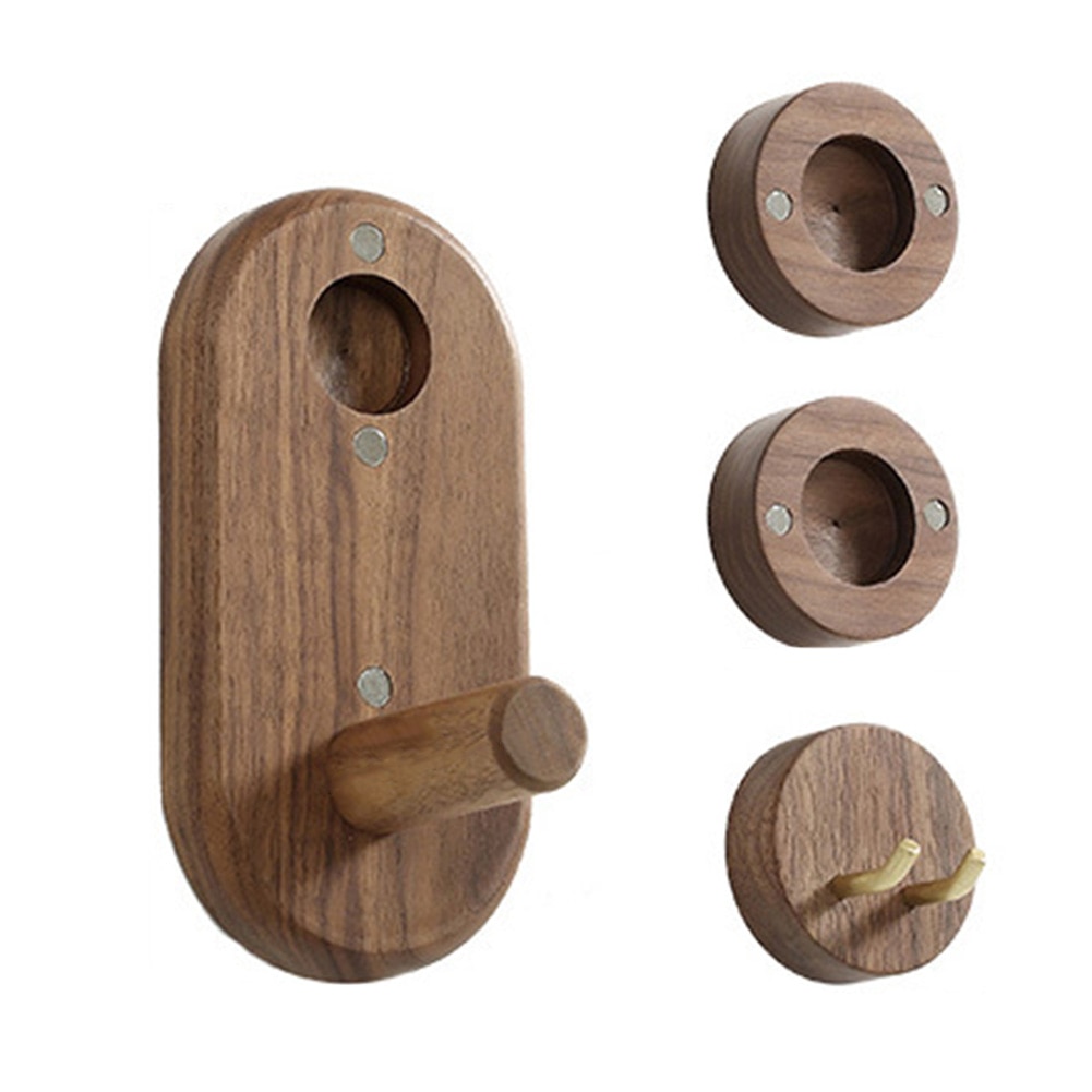 Magnetische Föhn Houder Organizer Nozzles Wall Mount Stand Duurzaam Walnoot Hout Home Decor Rustieke Badkamer Opslag Voor Dyson