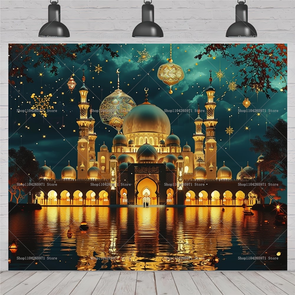 Glad ramadan marocko nattscen bakgrund eid al-fitr dekoration hem islamisk muslimsk festival fest fotobåstillbehör