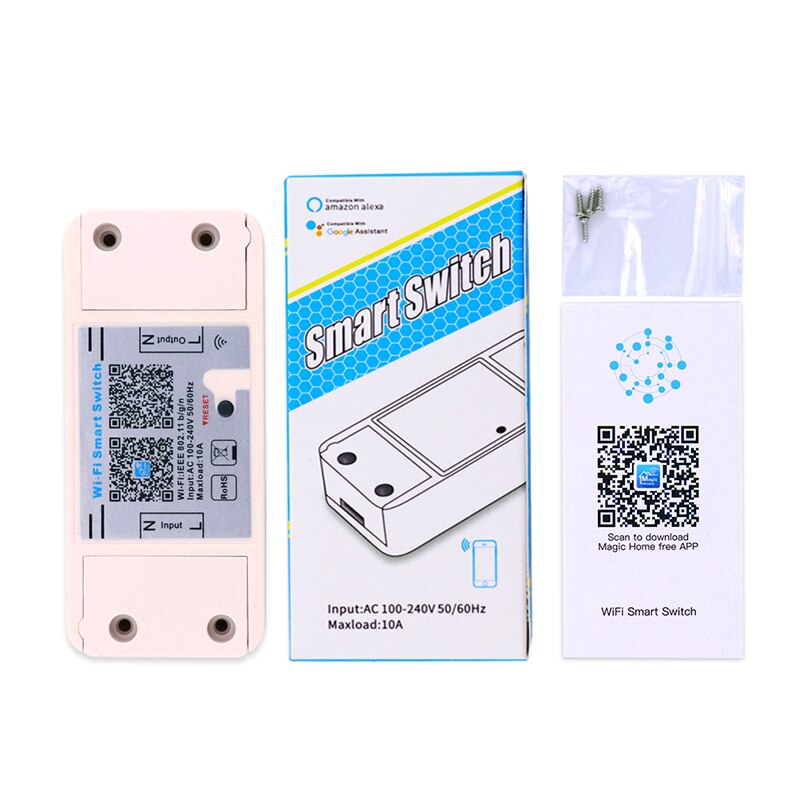 WIFI/BT smart Switch Timer switch AC100-240V Wireless phone APP control Light Smart Home Automation Controller Work with Alexa