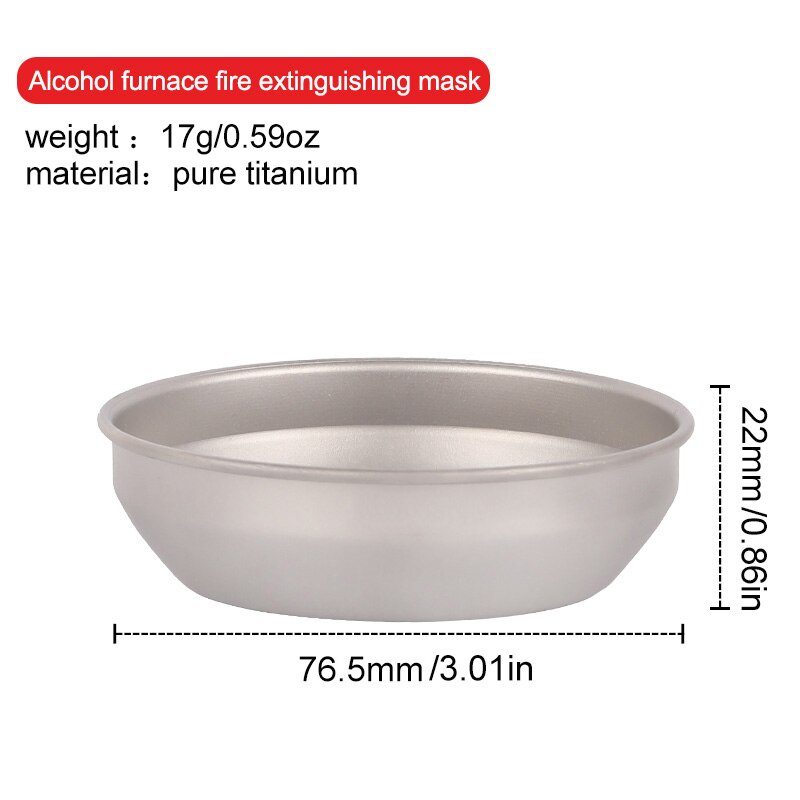 Tiartisan – Mini réchaud à alcool liquide, ultraléger, Portable, en titane, avec support, pour Camping et randonnée en plein air: only cover