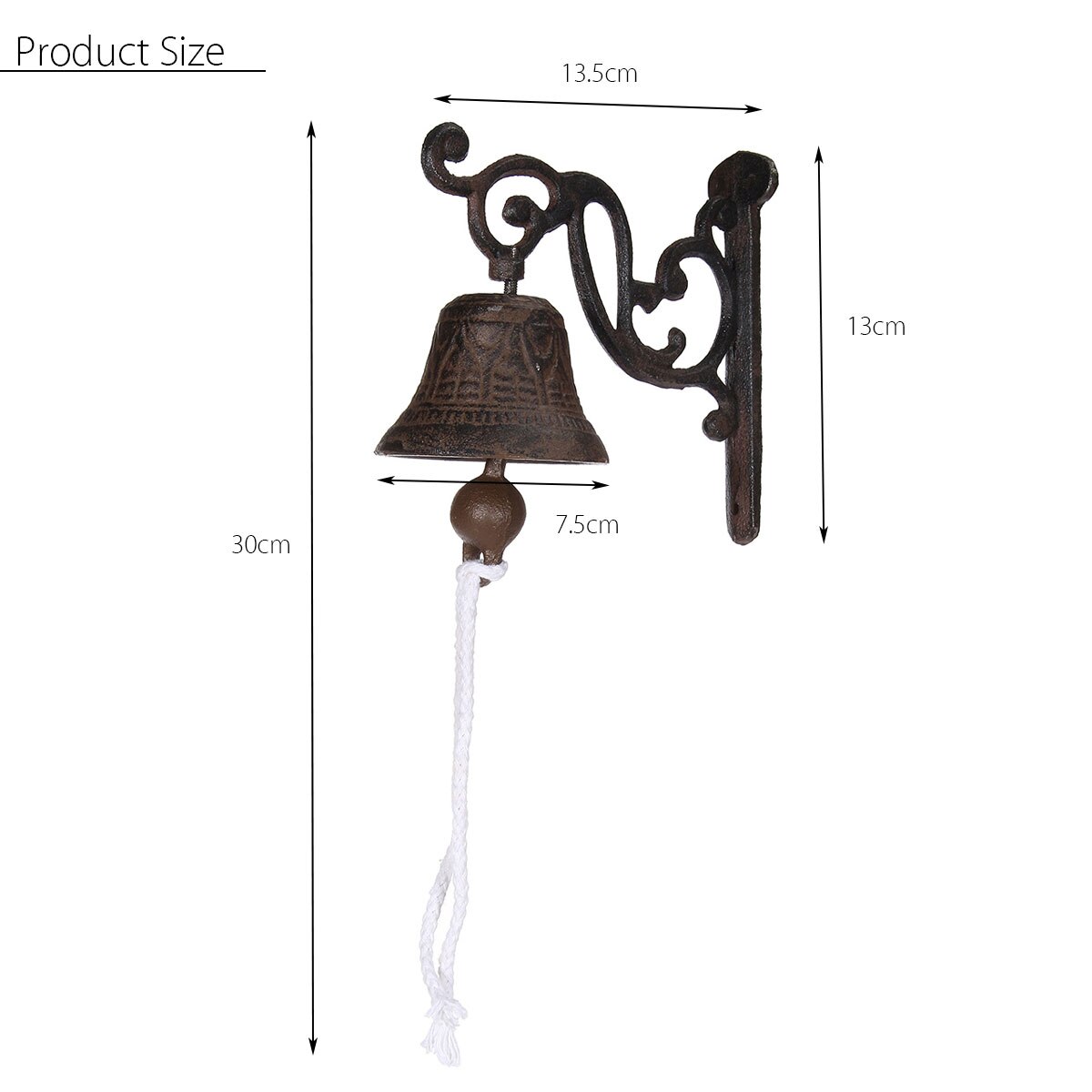 Iron Doorbell Garden Cast Iron Front Door Bell Rustic Welcome Door Decorative Wall Vintage Entrance Porch Outdoor Sign