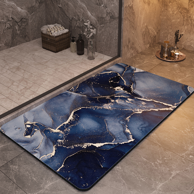 Alfombras de baño de lujo antideslizantes, alfombra de baño para ducha, súper absorbente, de secado rápido, alfombra para el suelo del pie, felpudo lavable: Morado / 400 mm x 1.000 mm