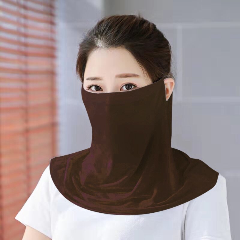 Islamic Scarf Veil Women Muslim Sunscreen Tops UV-proof Outdoor Travel Cycling Bonnet Inner Neck Cover Hijab Niqab: Dark Coffee