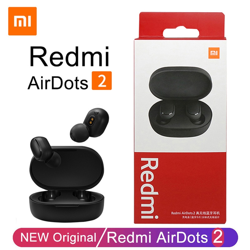 Originele Xiaomi Redmi Airdots 2 Fone Bluetooth Koptelefoon Draadloze Hoofdtelefoon Met Microfoon Handsfree Oordopjes Redmi Airdots 2 Headset