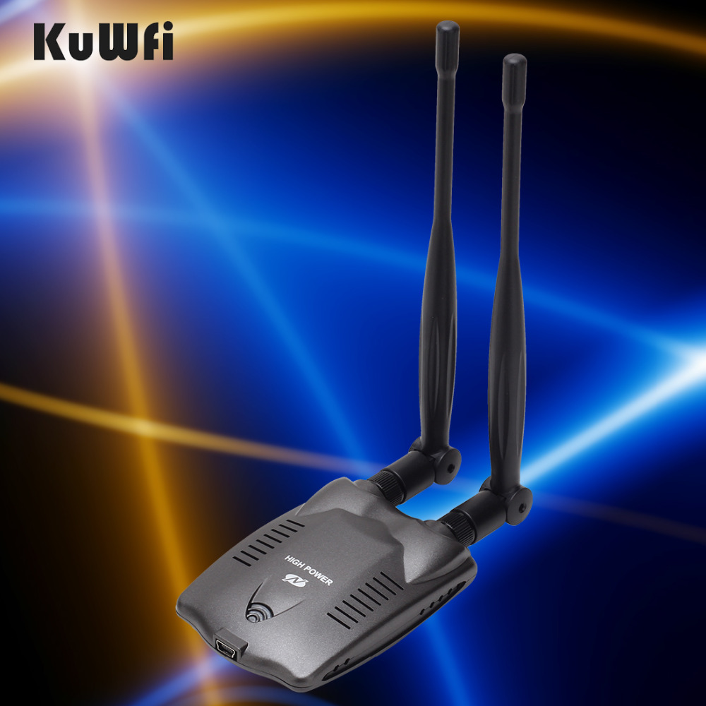Kuwfi Draadloze Usb Wifi Adapter 150Mbps Usb Wifi Antenne RT8192 Verhogen Computer Signaal Netwerkkaart Met 2 * 7dBi antenne