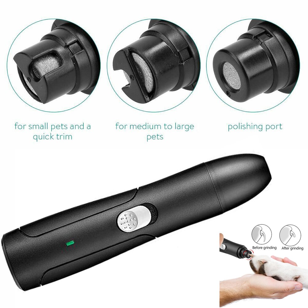 Pet Nail Grinder Electric Rechargeable Trimmer File Clippers with Low Noise
