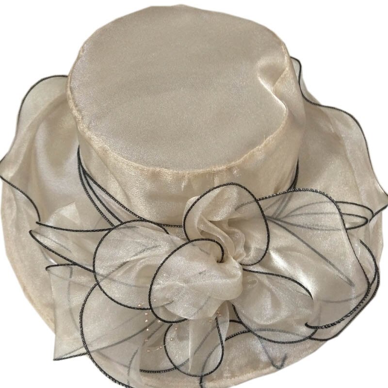 Lady Derby Jurk Kerk Cloche Hoed Boog Emmer Bruiloft Bolhoeden Derby Hoed voor Vrouwen Brede Rand Fedora Formele Kentucky: Khaki