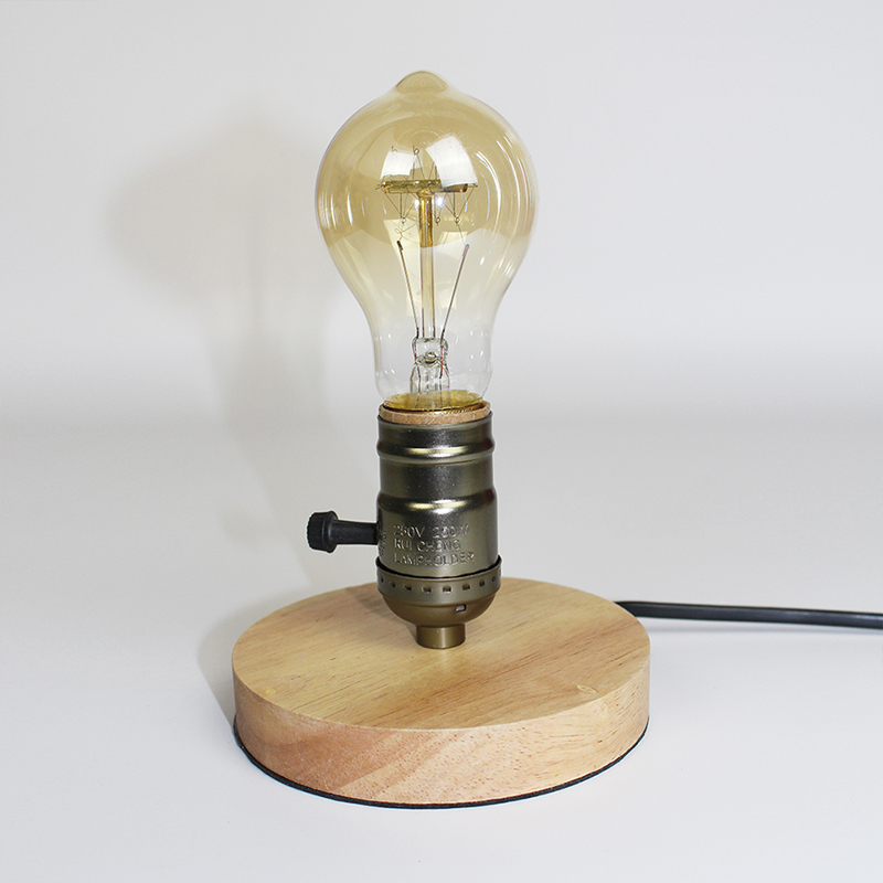 Lámpara de mesa de aluminio de madera Retro desván escritorio Edison bombilla 110 V/220 V luz de noche lámpara de oficina dormitorio/sala de estar/Cafe cam