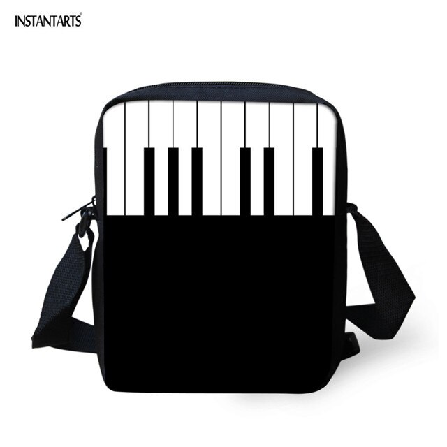 INSTANTARTS Music Note Piano Crossbody Bag Brand School Student Bookbag Mini Messenger Bag Flap Handbag Schoolbag: HMC3048E