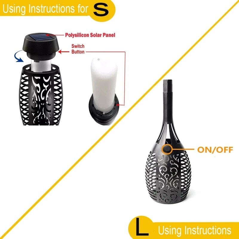 12LED 33LED Solar Flame Torch Light Flickering Waterproof Garden Decor Landscape Lawn Lamp Path Lighting Torch Outdoor Light