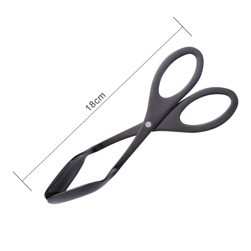 Food Tongs Stainless Steel Food Clips Barbecue Buffet Salad Scissors Egg Bread Tongs Cooking Tools Kitchen Gadgets: Black