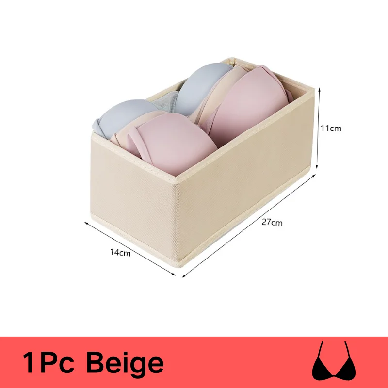 Drawer Underwear Storage Box Foldable Non-woven Storage Box Six-piece Set Underwear Bra Socks Drawer Storage Finishing Boxes: DARK GRAY