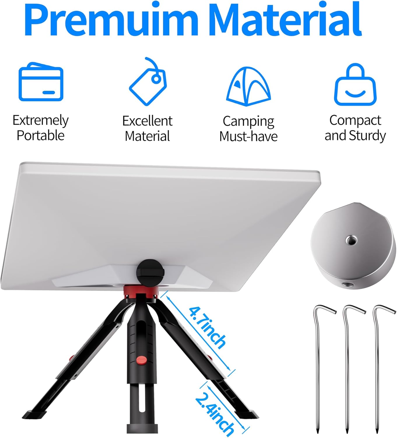 Para Starlink Mini trípode de pie con adaptador de aluminio 3 uds soporte exterior con picos de tierra para Mini accesorios Starlink