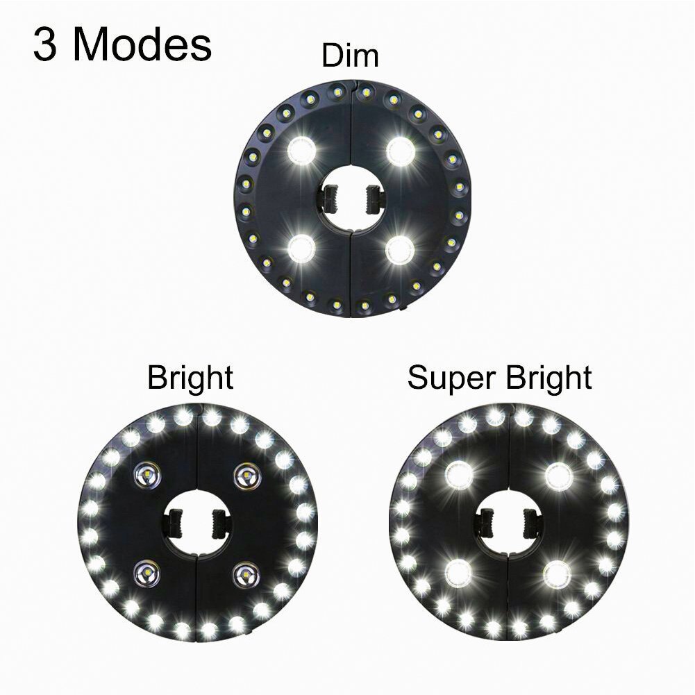 Paraplu Licht 3 Verlichting Modes Draadloze 28 Led Verlichting Paraplu Pole Licht Voor Camping Tenten Outdoor Gebruik Batterij Operated Zwart