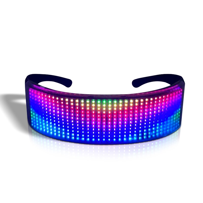 LED Bluetooth lunettes électroluminescentes APP téléphone Mobile connexion contrôle dynamique émettant de la lumière multi-langue