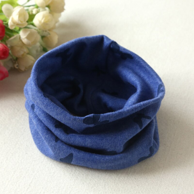 Baby Cotton Scarf Children&#39;s Autumn Winter Boys Girls Collar Neckerchief Butterfly O-Ring Round Neck Scarves: dark blue