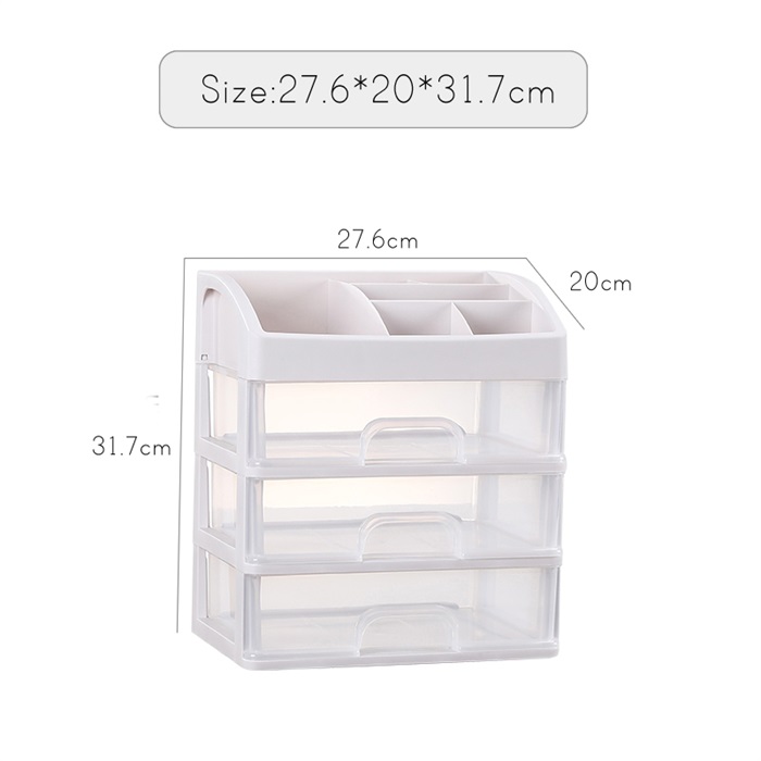 Organizador de maquillaje cajones caja de almacenamiento de cosméticos de plástico recipiente para joyas estuche de maquillaje organizador de cepillos de maquillaje H1187: 3