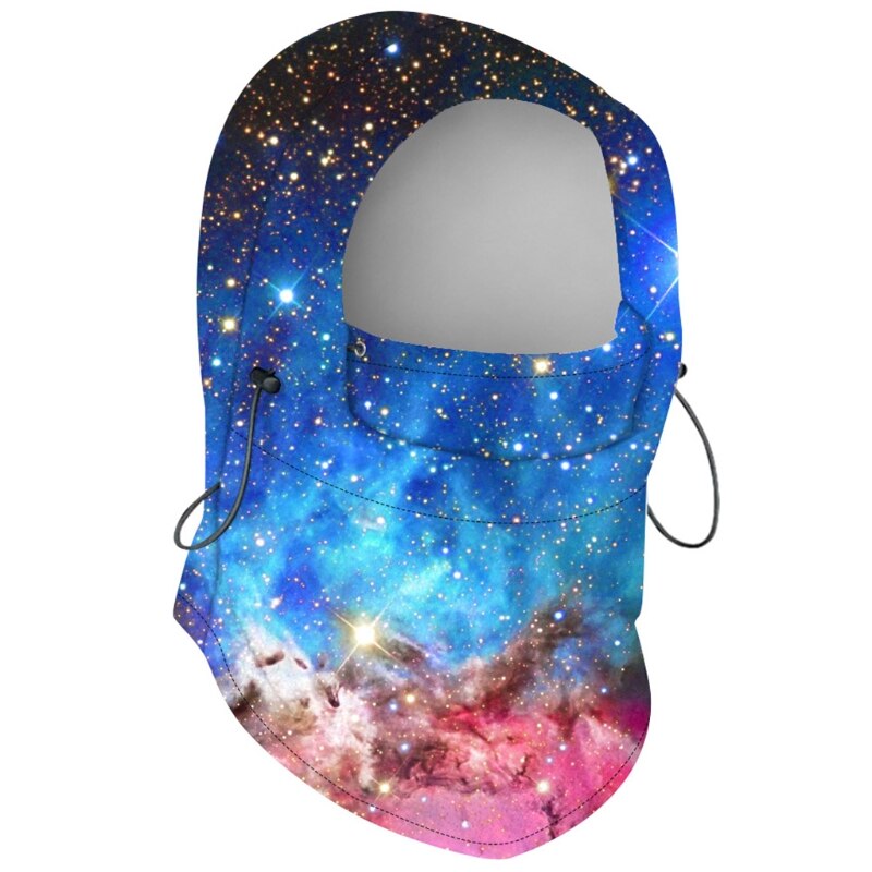 Unisex fleece hætte balaclava hel ansigtsmaske stjernehimmel digital print halsvarmer: 7