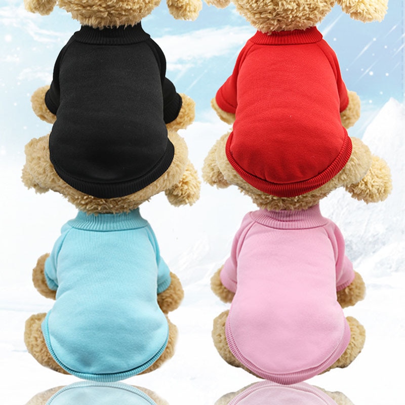 Huisdier Honden Sweater Lente Herfst Mode Effen Kleur Sweatshirt Voor Kleine Honden Puppy Casual Thicken Warm Fleece Trui Kleding