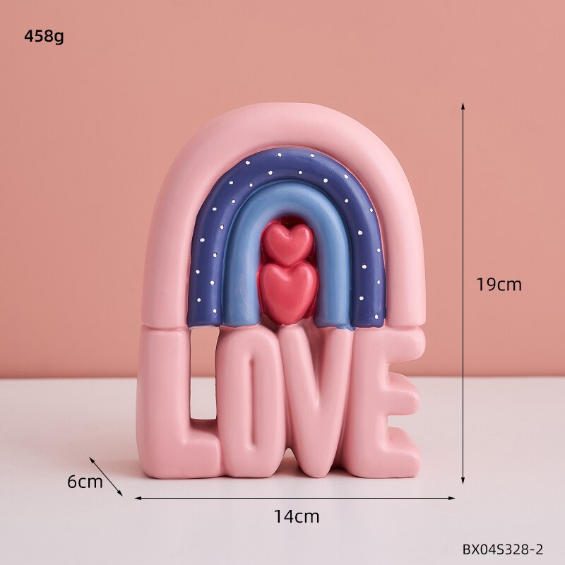 Desenhos animados vaso de amor vaso de flores kawaii decoração de casa nordic decoração para casa menina quarto acessórios de decoração rosa vaso de flores: Blue