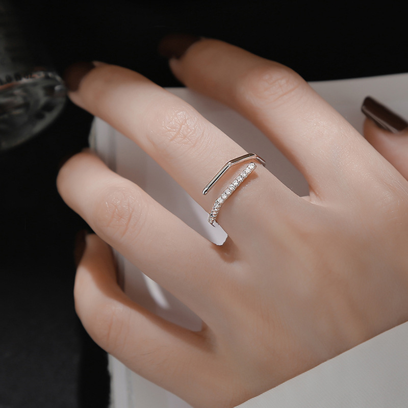 Bague Index pour femme, anneau en acier inoxydable, argent, croix ouverte, , bijoux de fête,