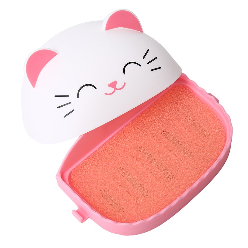 Cartoon Bathroom Rack Strong No Trace Sticker Plastic Cartoon Animal Shelf Portable Soap Dishe Holder Rack Bathroom Accessories