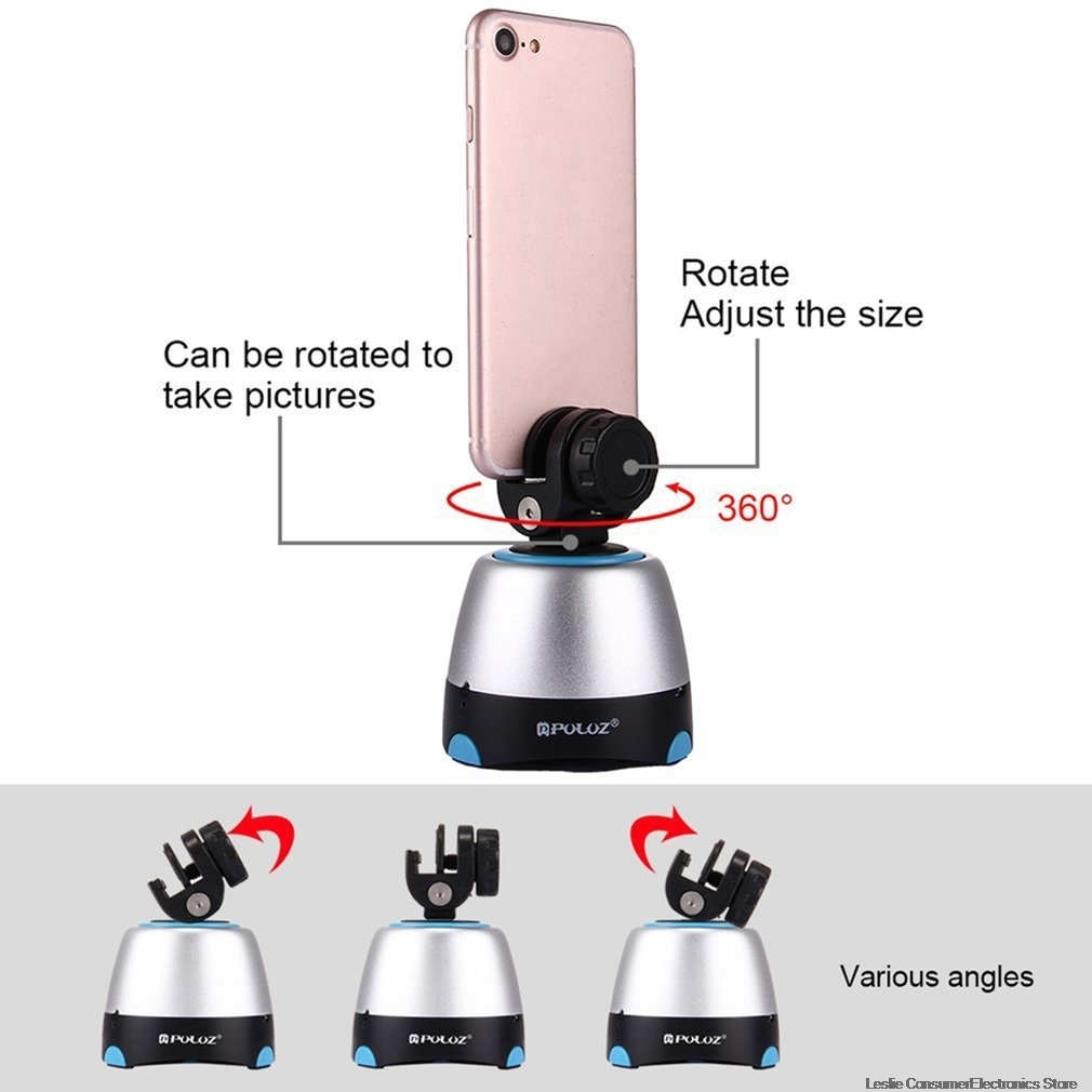 PULUZ Electronic 360 Degree Rotation Panoramic Tripod Head with Remote Controller Rotating Pan Head For Smartphones, GoPro, DSLR