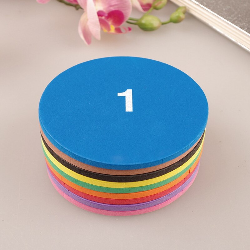 22/51pcs Rainbow Circular Numbered Fractions Counting Chips Educational Math Stationery Materials Mathematics Learning Kids