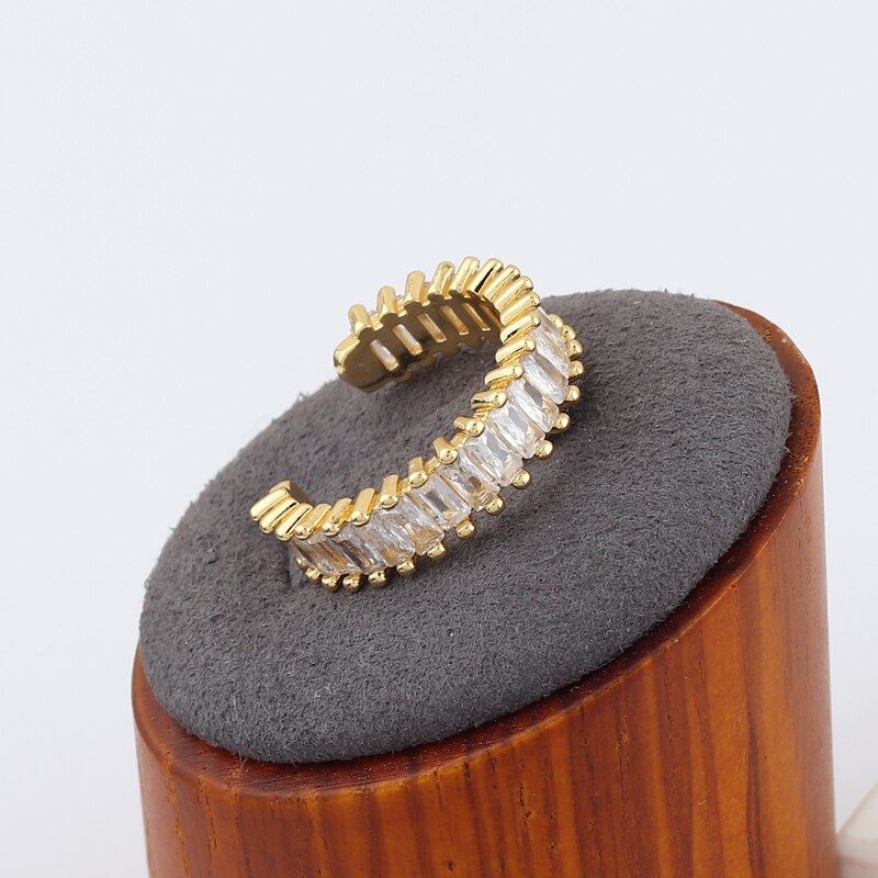Anillos de tamaño de apertura ajustable para mujer, diamantes de imitación redondos, joyería de cristal a la , novedad
