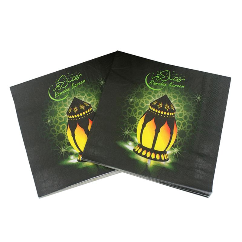 40 Pcs Ramadan Servetten Print Kleurrijke Wegwerp Arabische Stijl Tissue Servetten Papieren Handdoek Voor Party Festival