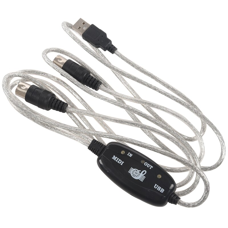 semoic USB IN-OUT MIDI Cable Converter PC to Music Keyboard Adapter Cord