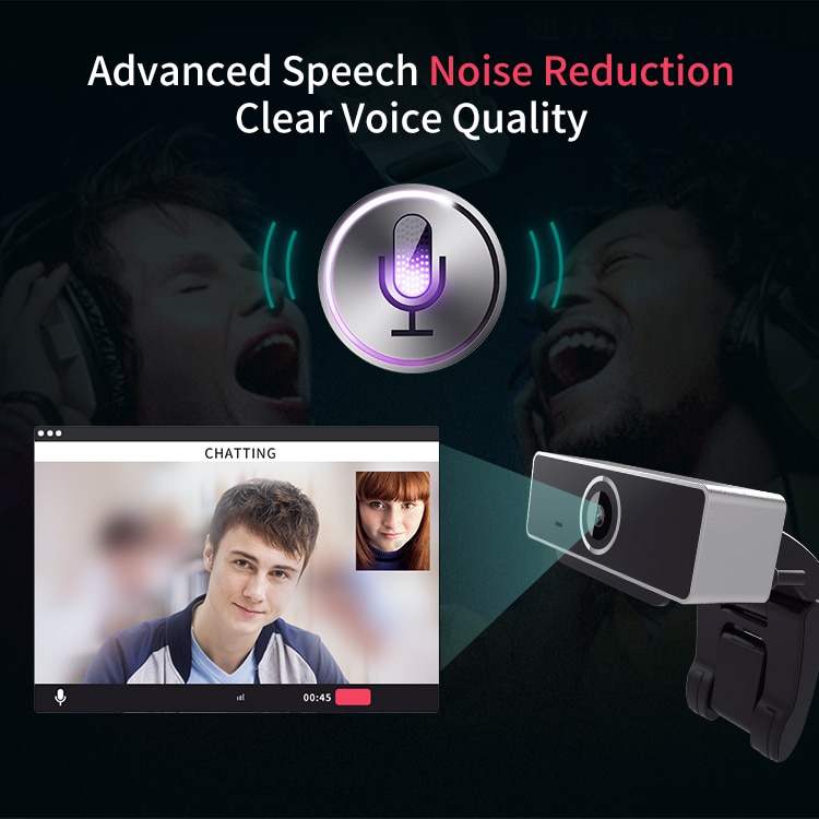 1080P Webcam réduction du bruit Web caméra Full HD ordinateur caméra avec Microphone pour vidéoconférence/appel vidéo
