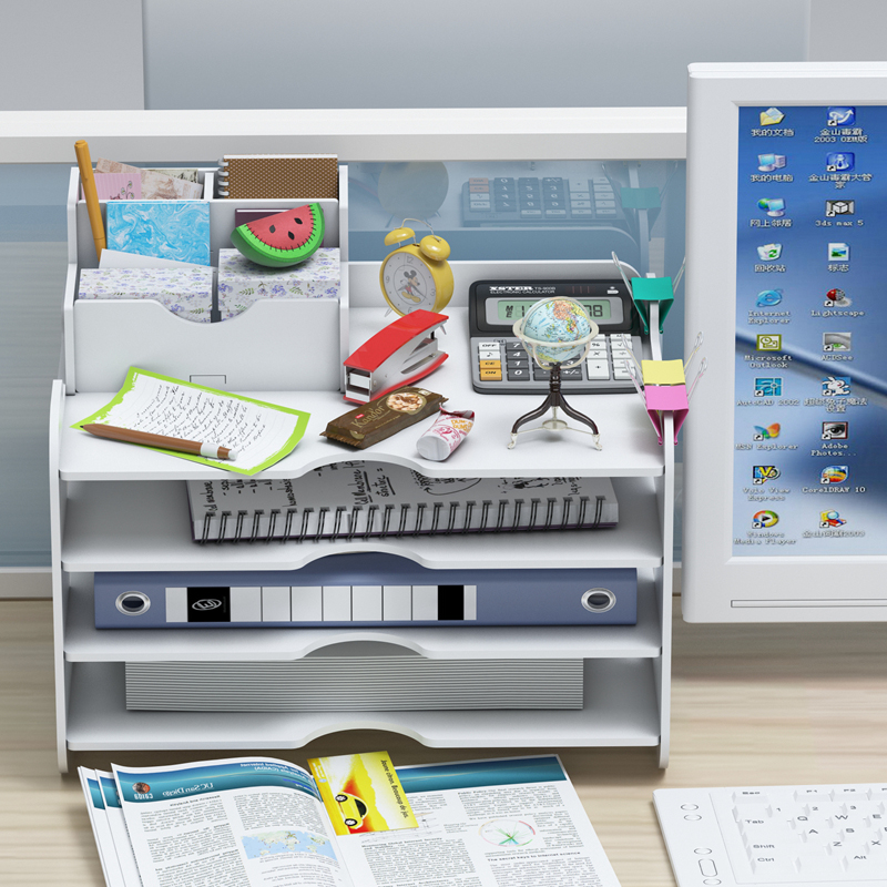 DIY Document Trays White 3 Layers File Tray For Magazine Paper Stand Office School List Supplies Desk Organizer Storage Box