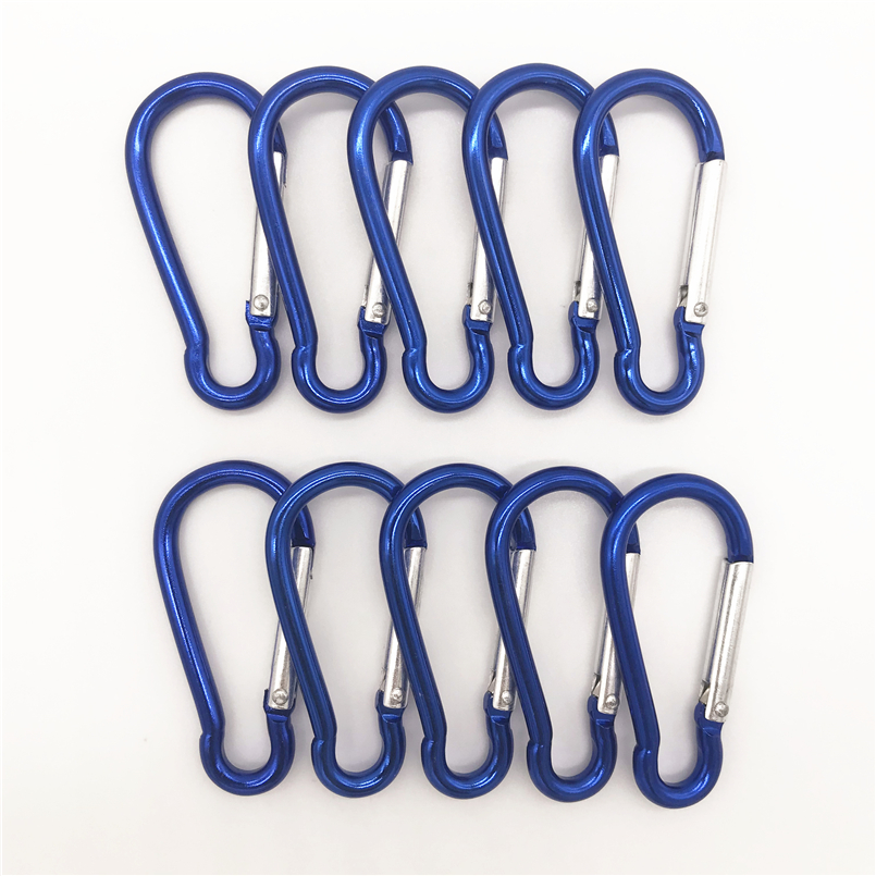 10Pcs M6 Kleur Karabijnhaken Aluminium Carabiner Spring Snap Clip Haken Sleutelhanger Klimmen Karabijnhaak Voor Sleutels Camping Gereedschap