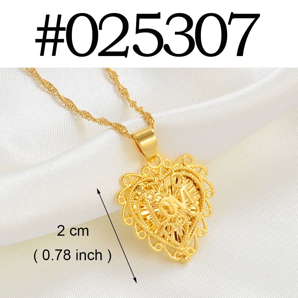 Anniyo Charm Butterfly,Heart,Dolphin,Rose Flower,Peacock &amp; Angel Pendant Necklaces Stylish Party accessories Jewelry #025107: Heart / 45cm or 17.7 Inches