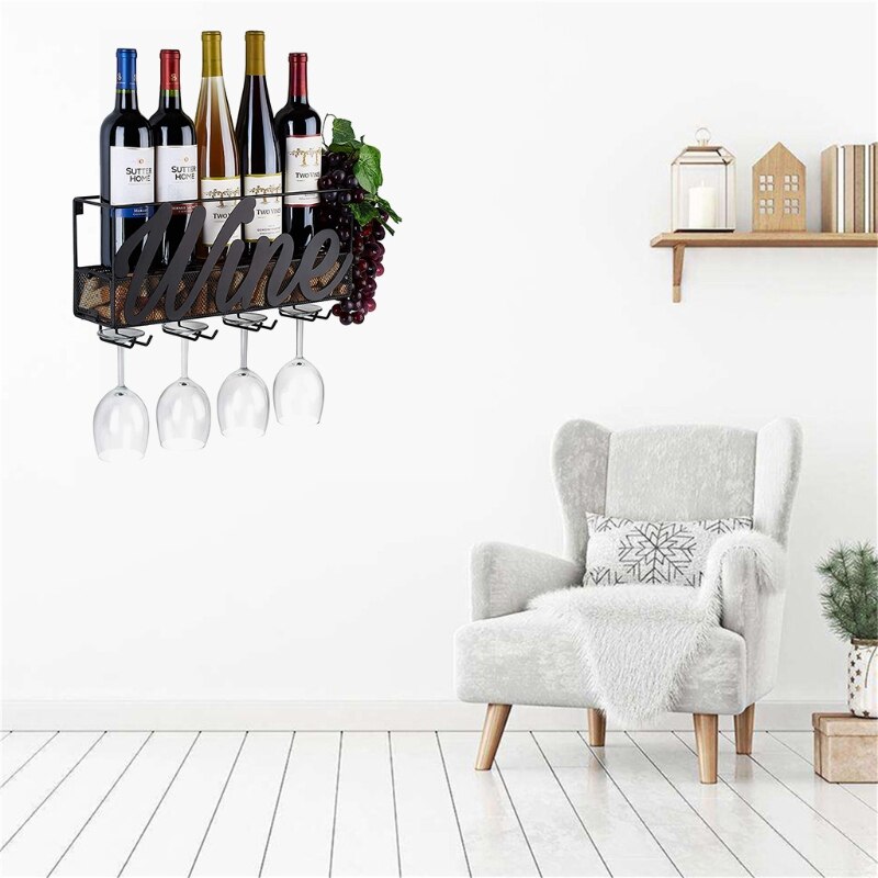 Hängen Eisen Kunst Wein Gestell Halfter schick Wein Flasche Lagerung Gestell Stilvolle Champag