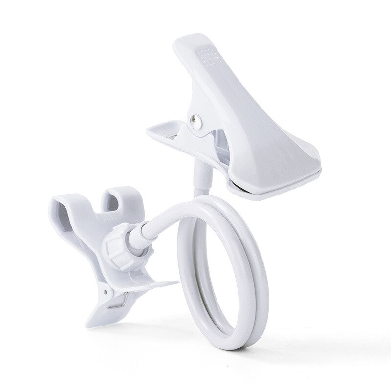 Long Arm Lazy Phone Holder Mobile Phone Flexible Bed Desk Table Stand Holder Clip Bracket For iPhone Huwei Samsung Stand: white