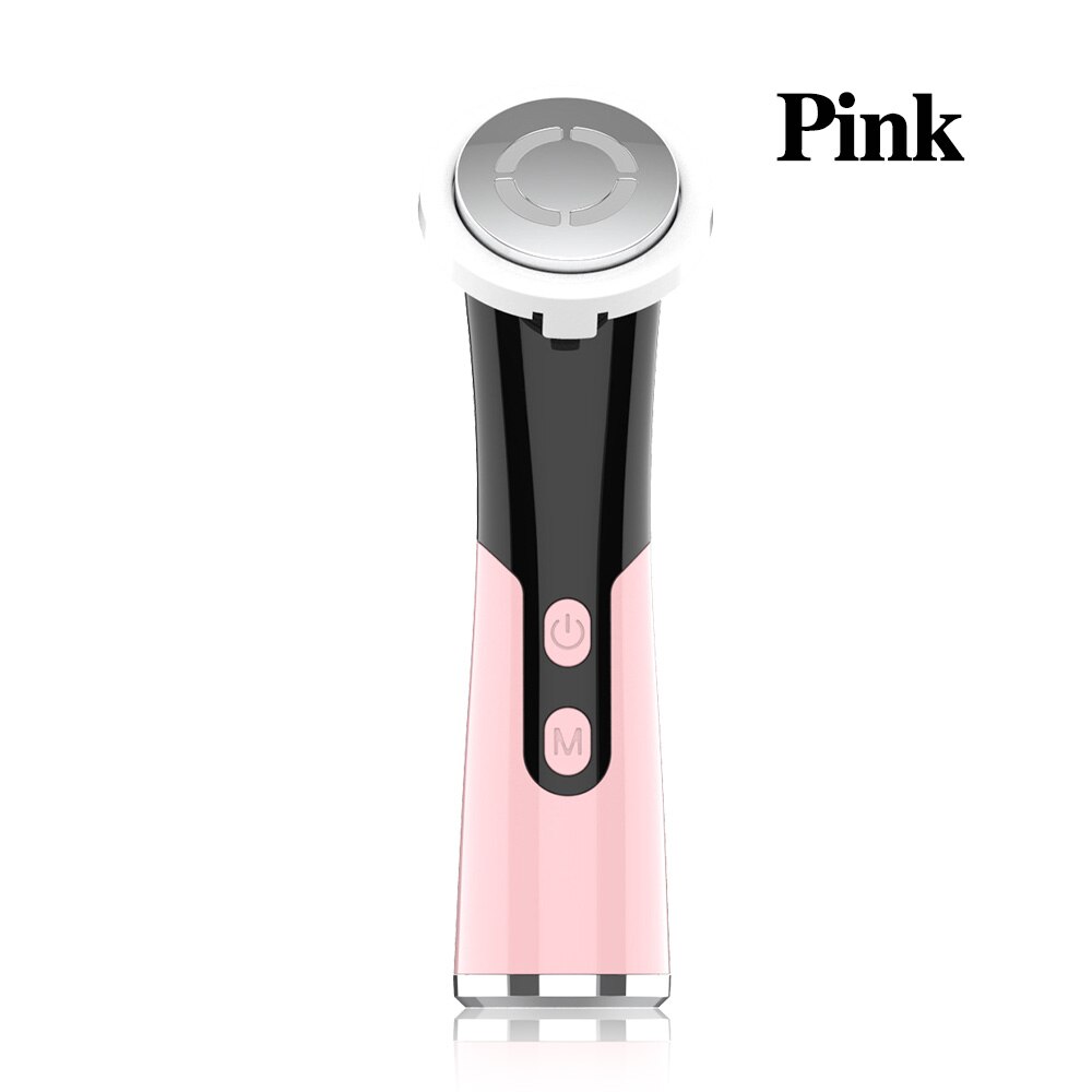 Red Light Therapy LED Photon 4in 1 Face Massage Facial Eye Care Deep Cleaning Face Lifting Skin Rejuvenation Beauty Dervice: Pink