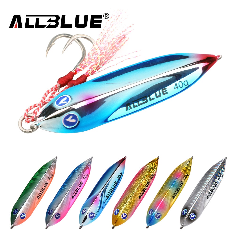 ALLBLUE SEABLUE Metal Jig Spoon 25G 40G 60G Artificial Bait Shore Fishing Jigging Lead Fish Sea Bass Fishing Lure