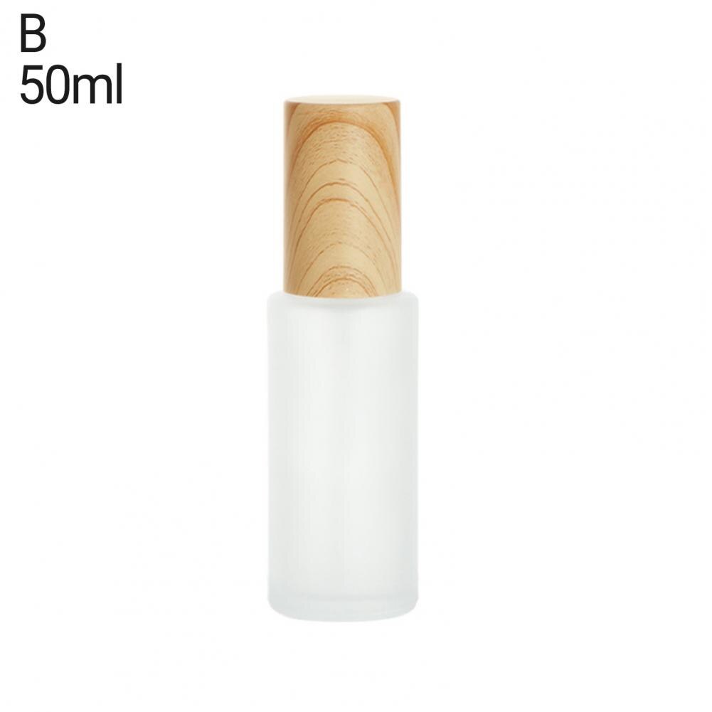 Bouteille vide de 30ml/50ml/80ml/10g/20g/30g, Surface mate avec couvercle en Grain de bois, vaporisateur de cosmétiques en verre pour voyage: MB