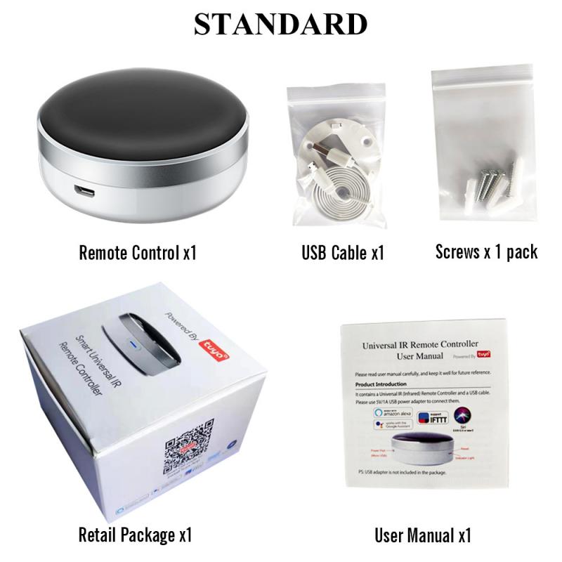 Hub WiFi-IR Universal WiFi + infrarrojo Tuya Aplicación de vida inteligente Hub de Control remoto para aire acondicionado TV Google Alexa Siri voz: 2 pieces